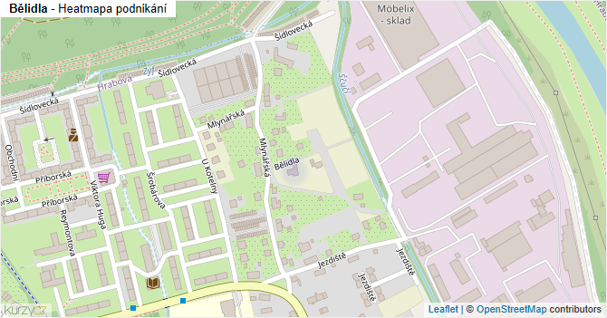 Bělidla - mapa podnikání