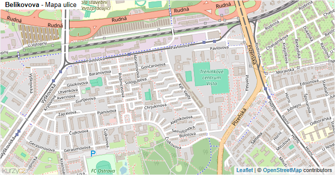 Belikovova - mapa ulice