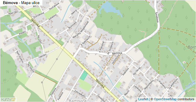 Bémova - mapa ulice