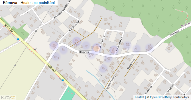 Bémova - mapa podnikání