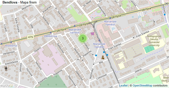 Bendlova - mapa firem