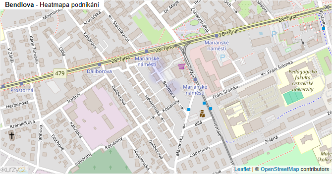 Bendlova - mapa podnikání