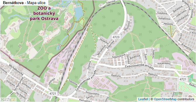 Bernátkova - mapa ulice