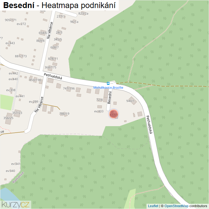 Mapa Besední - Firmy v ulici.