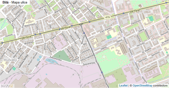 Bílá - mapa ulice