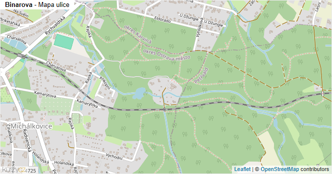 Binarova - mapa ulice
