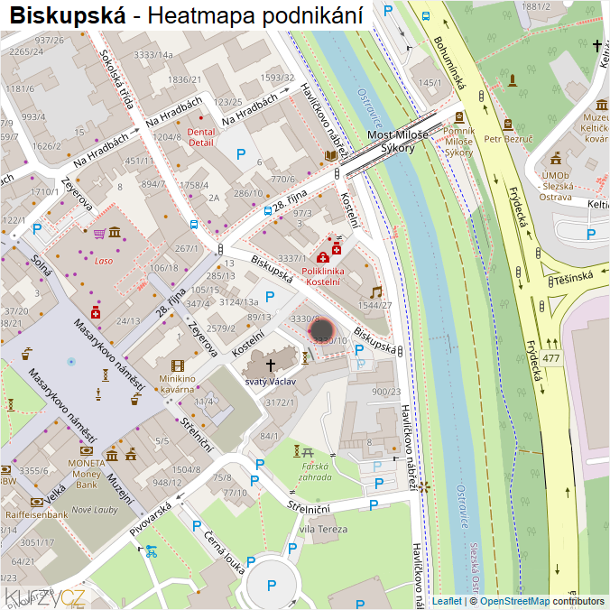 Mapa Biskupská - Firmy v ulici.