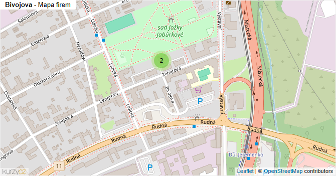 Bivojova - mapa firem