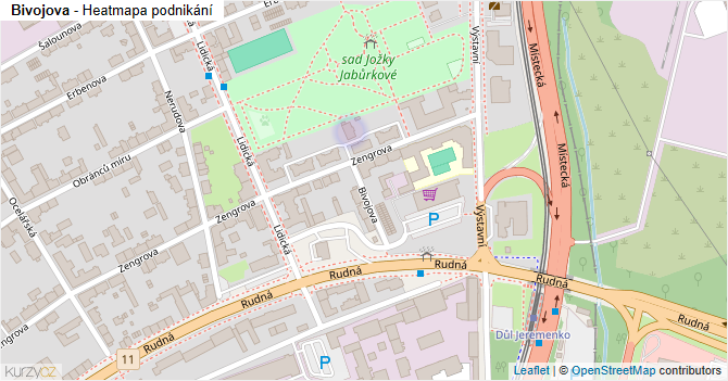 Bivojova - mapa podnikání