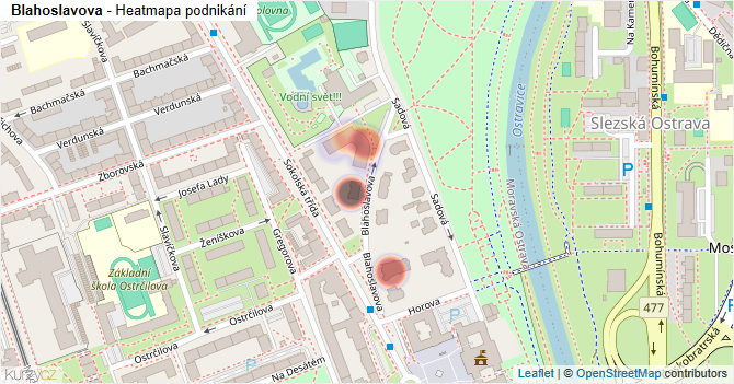 Blahoslavova - mapa podnikání