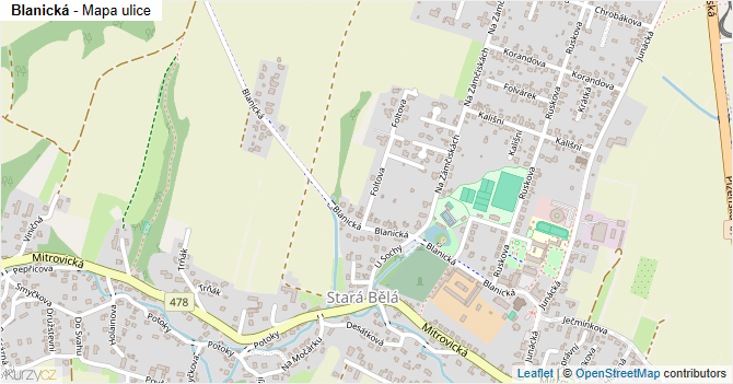 Blanická - mapa ulice