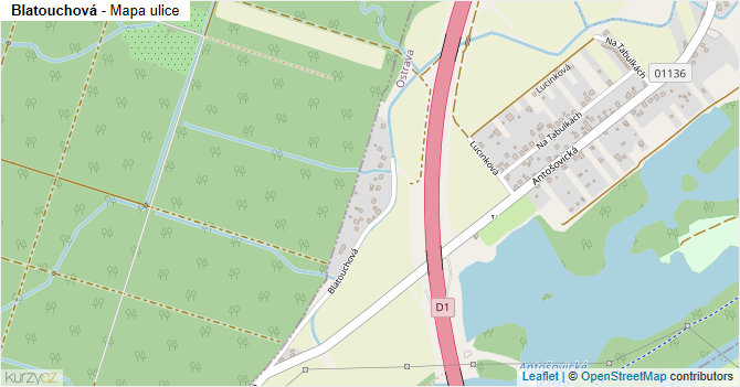 Blatouchová - mapa ulice