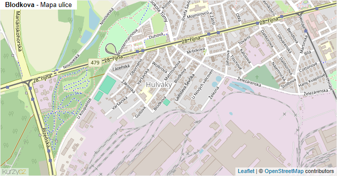 Blodkova - mapa ulice
