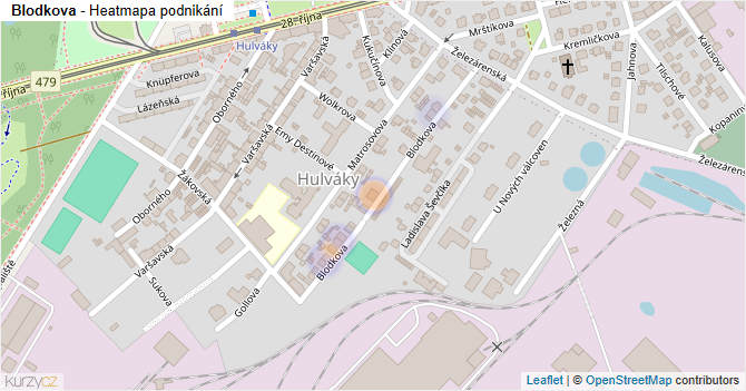 Blodkova - mapa podnikání
