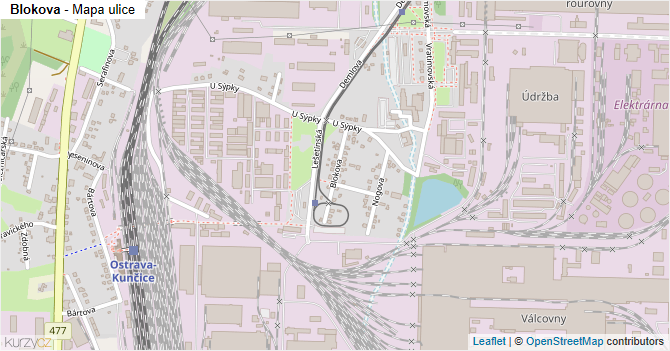 Blokova - mapa ulice