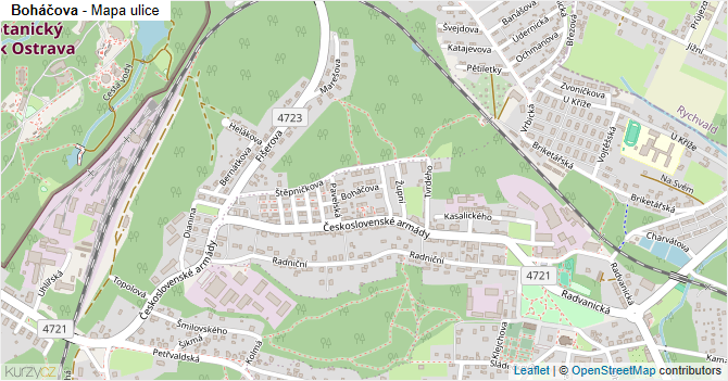 Boháčova - mapa ulice