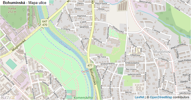 Bohumínská - mapa ulice