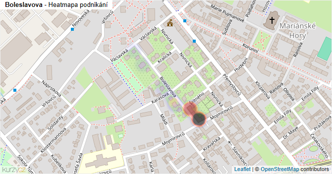 Boleslavova - mapa podnikání