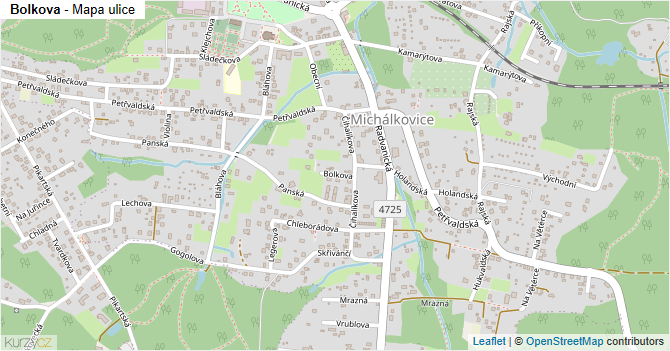 Bolkova - mapa ulice