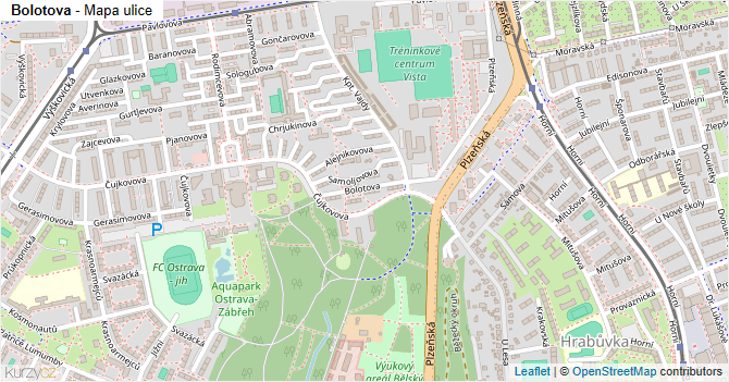 Bolotova - mapa ulice