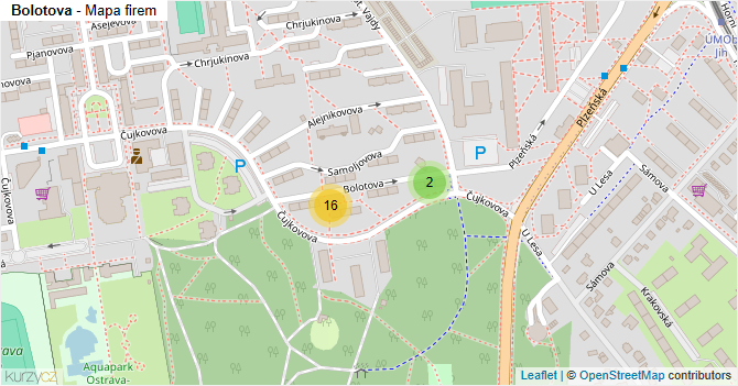 Bolotova - mapa firem