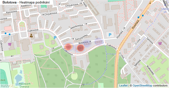Bolotova - mapa podnikání