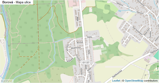 Borová - mapa ulice