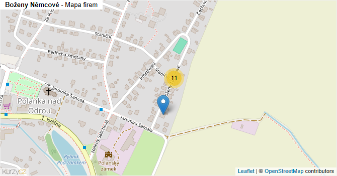 Boženy Němcové - mapa firem