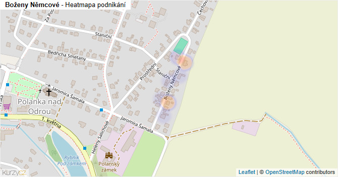 Boženy Němcové - mapa podnikání