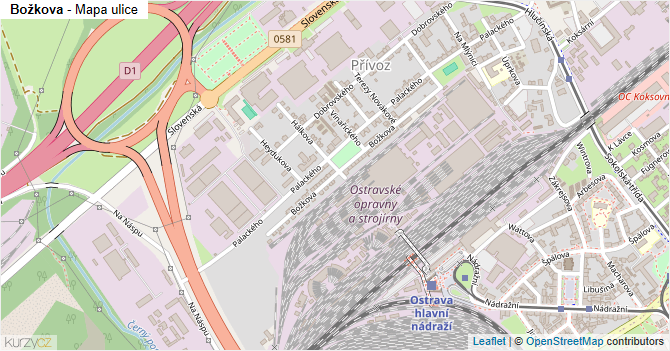 Božkova - mapa ulice