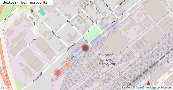 Božkova - mapa podnikání