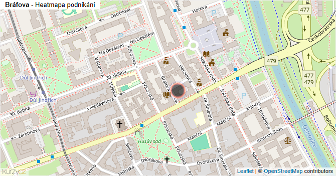Bráfova - mapa podnikání