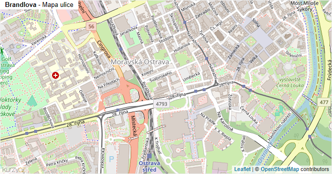 Brandlova - mapa ulice