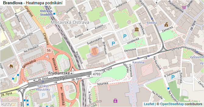 Brandlova - mapa podnikání