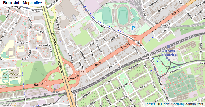 Bratrská - mapa ulice