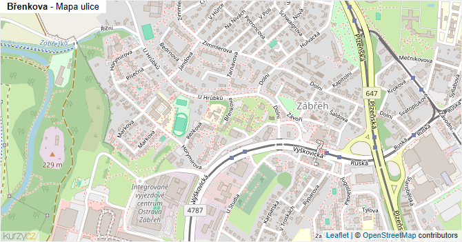 Břenkova - mapa ulice