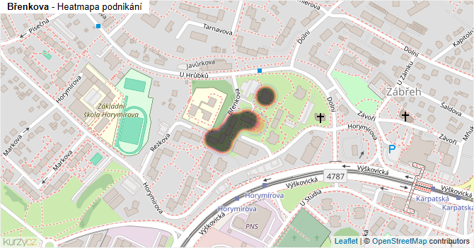 Břenkova - mapa podnikání