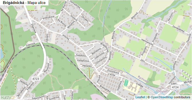 Brigádnická - mapa ulice