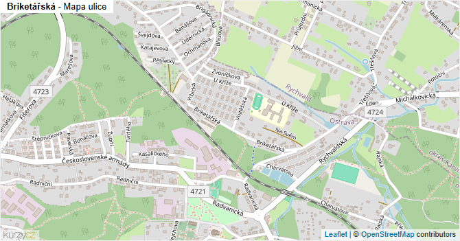 Briketářská - mapa ulice