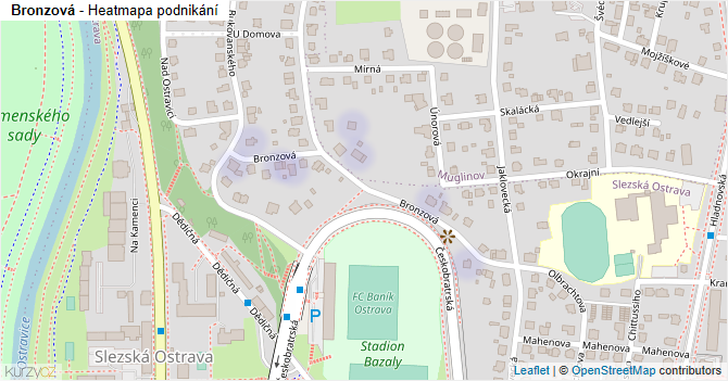 Bronzová - mapa podnikání