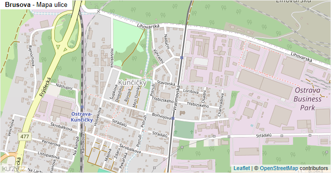 Brusova - mapa ulice