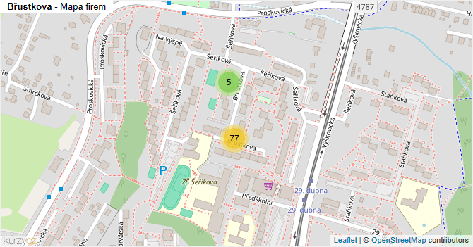 Břustkova - mapa firem