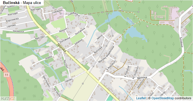 Bučinská - mapa ulice