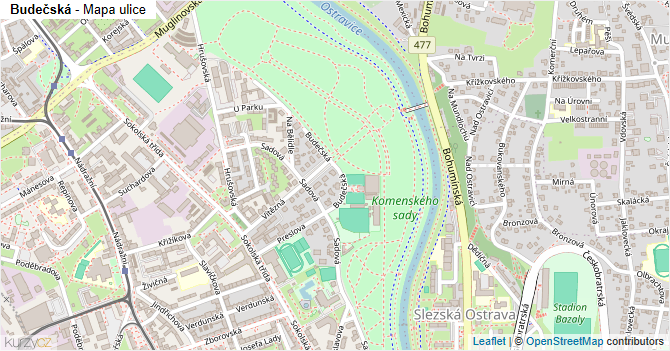 Budečská - mapa ulice