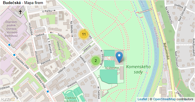 Budečská - mapa firem