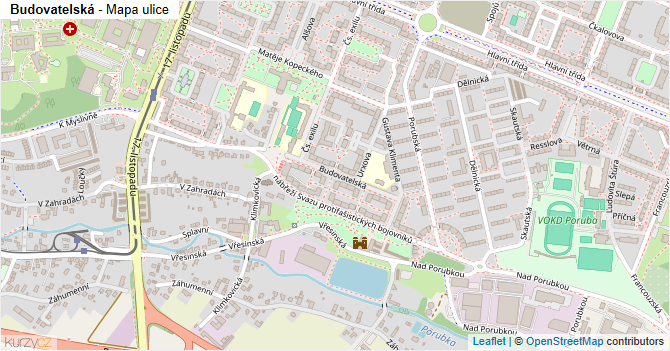 Budovatelská - mapa ulice