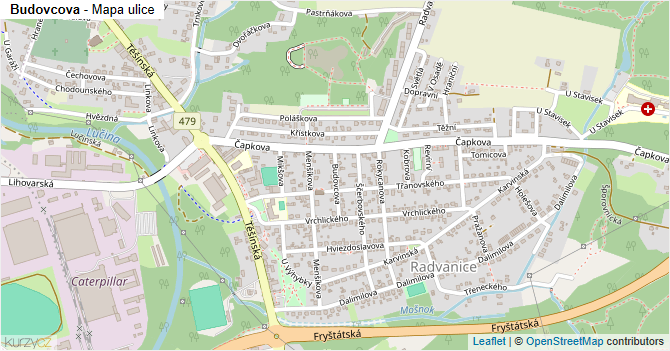 Budovcova - mapa ulice