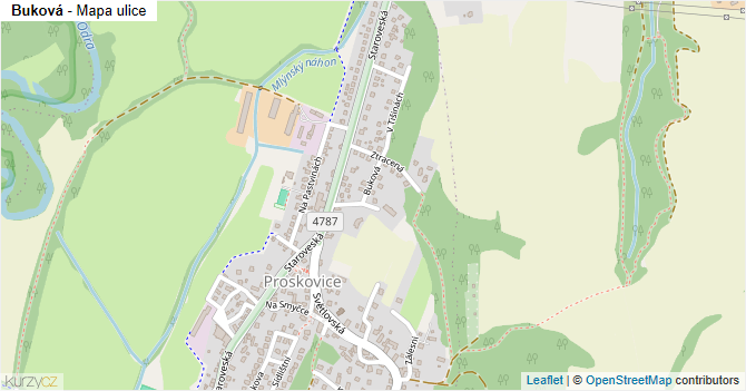 Buková - mapa ulice