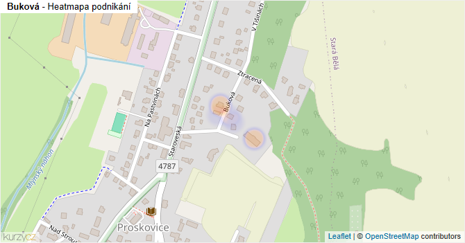 Buková - mapa podnikání