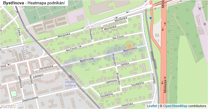 Bystřinova - mapa podnikání
